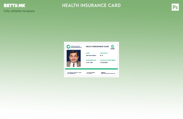 Шаблон за картичка за здравствено осигурување во модерен стил Австрија OGK